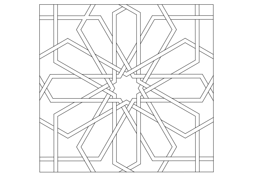 Free Arabic Pattern CAD Block – DWG, DXF, PDF Format