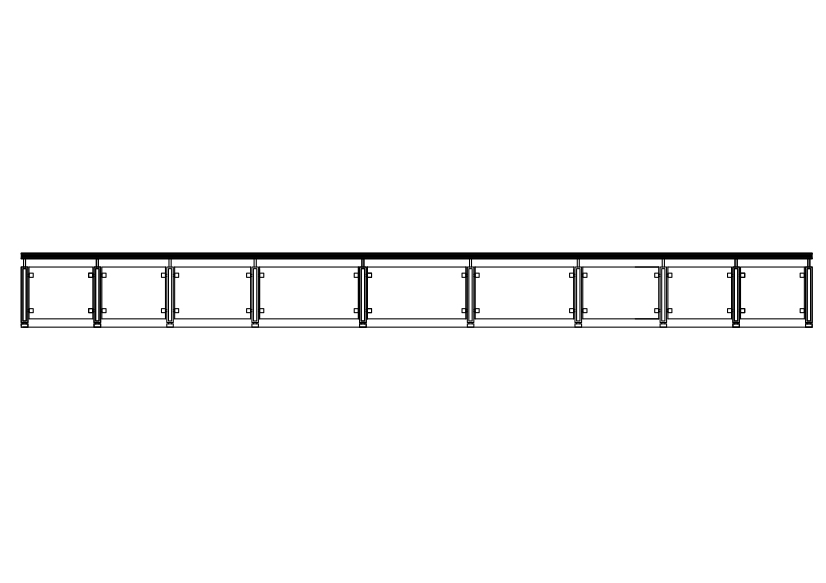 Free Straight Railing Elevation CAD Block – DWG, DXF, PDF Format