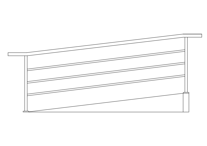 Free Ramp Railing Elevation CAD Block – DWG, DXF, PDF Format
