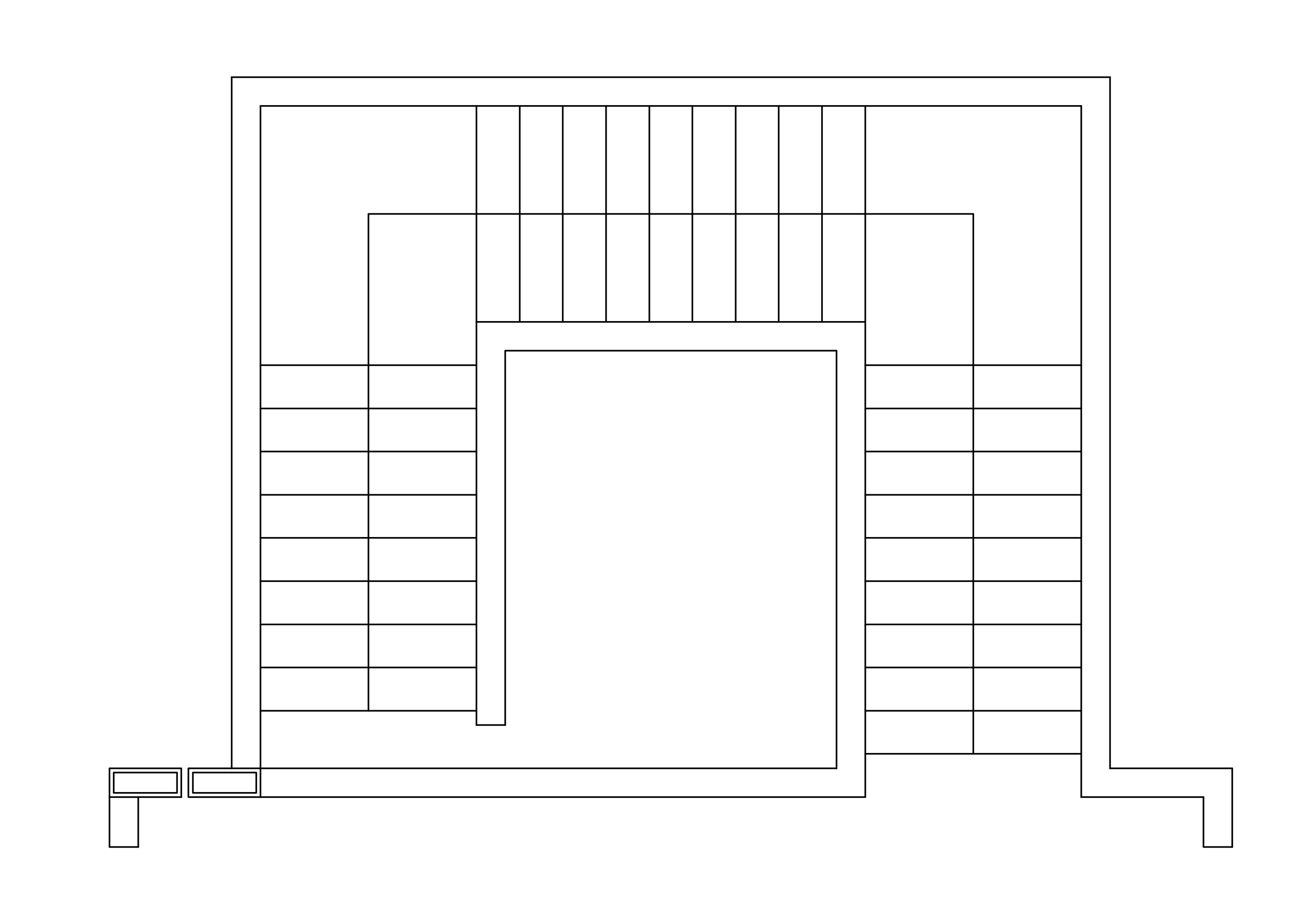 Free U-shape Staircase Top View CAD Block – DWG, DXF, PDF Format