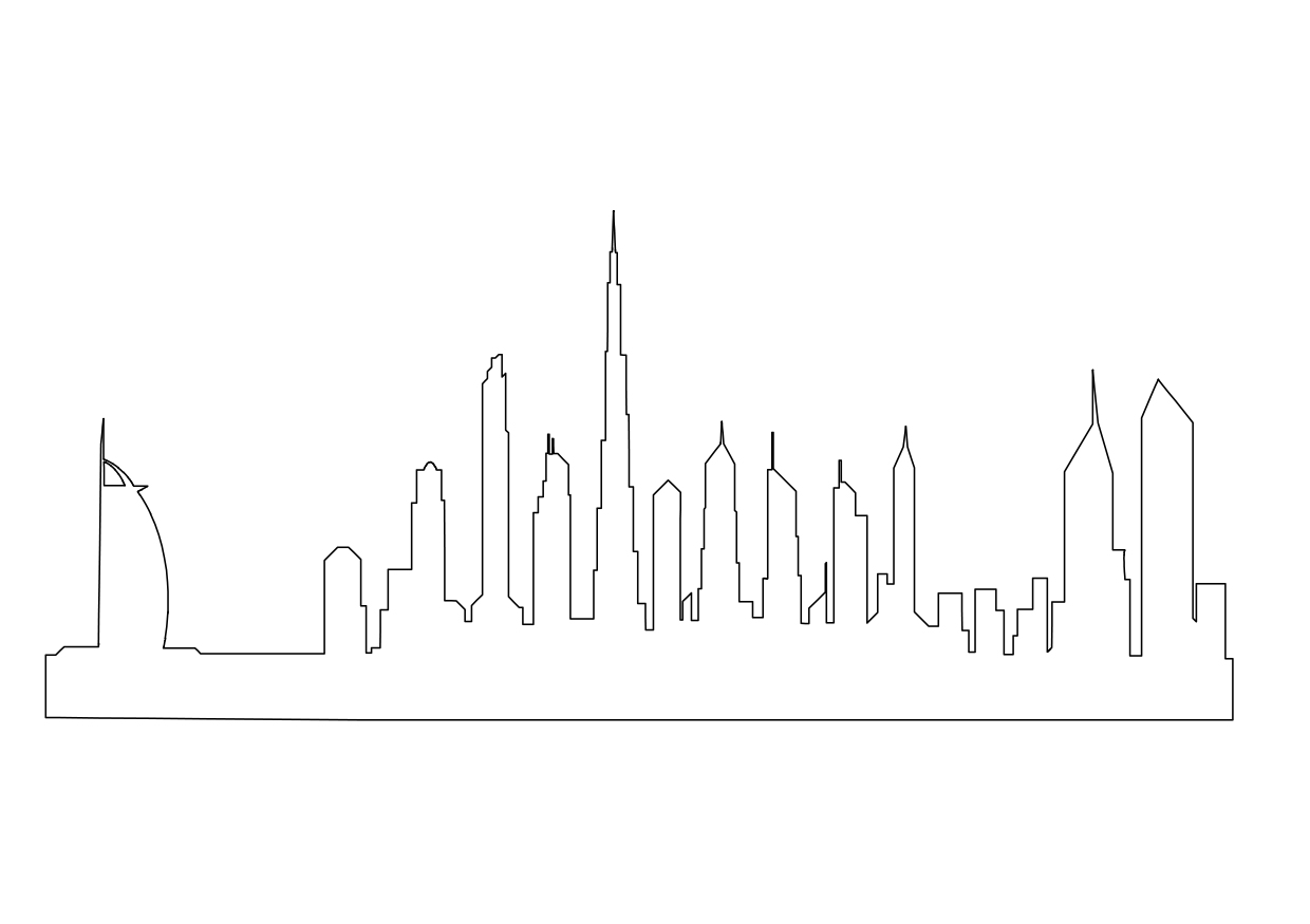 Free Dubai UAE Skyline CAD Block – DWG, DXF, PDF Format