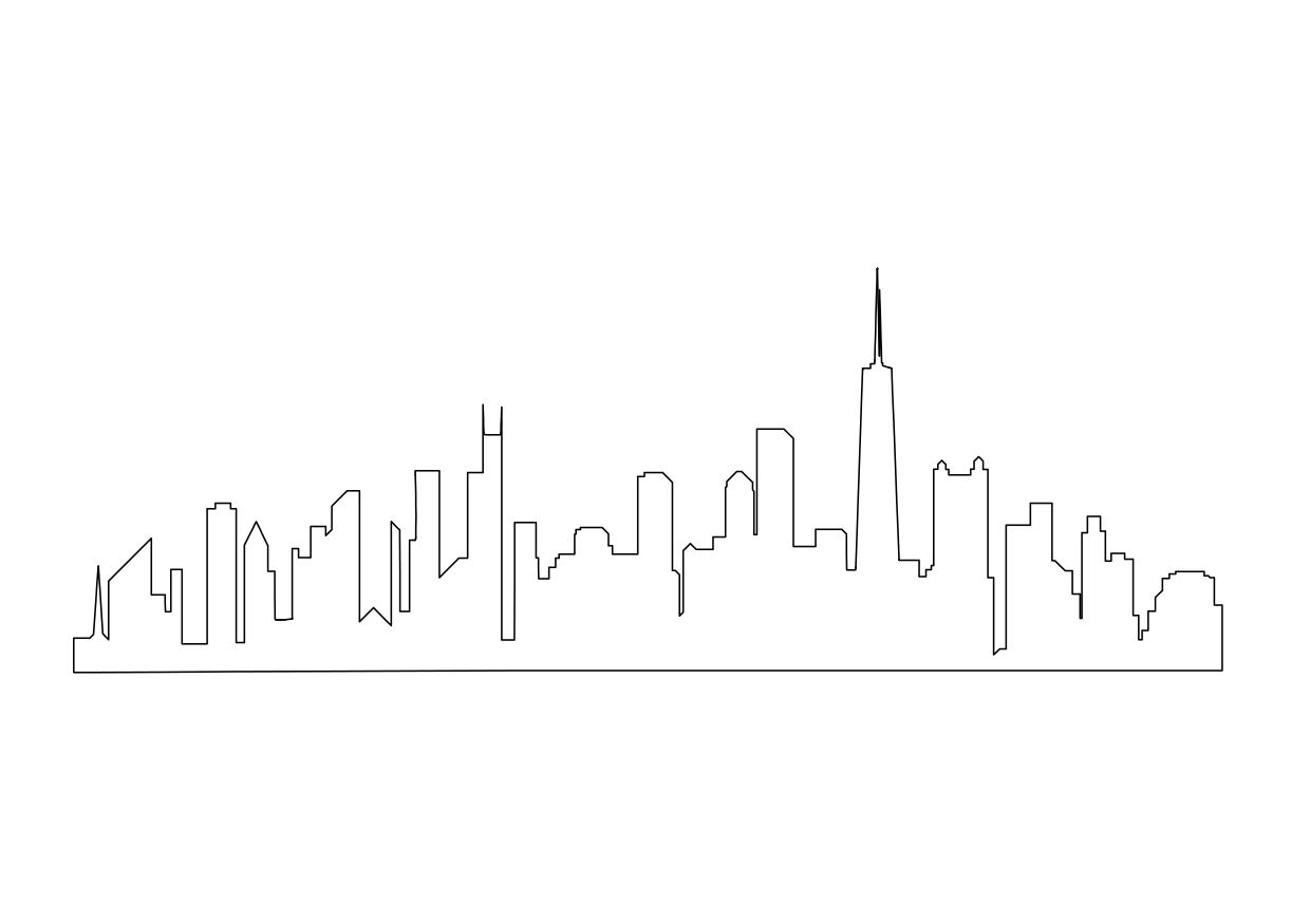 Free New York USA Skyline CAD Block – DWG, DXF, PDF Format