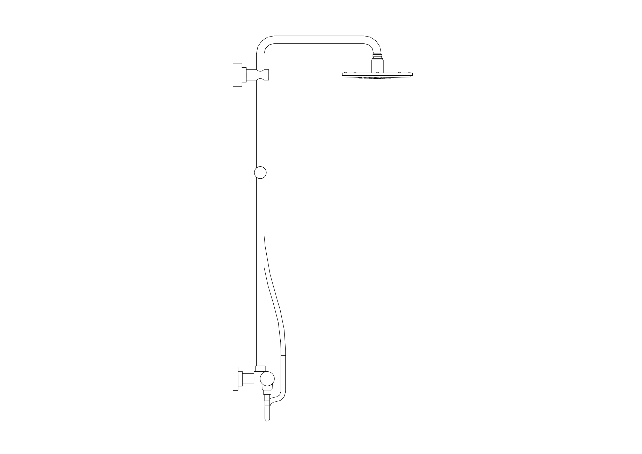 Free Shower Mixer Elevation CAD Block – DWG, DXF, PDF Format