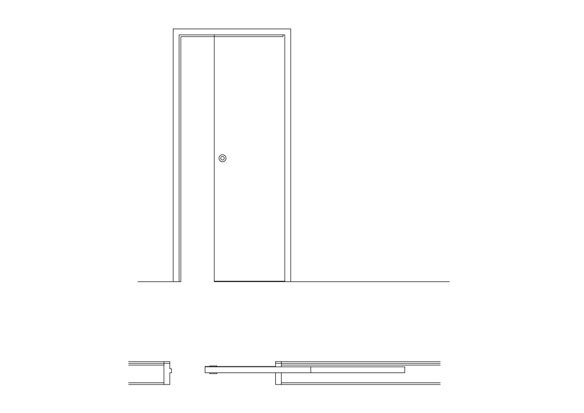 Free Single Sliding Door CAD Drawings – DWG, DXF, PDF Format