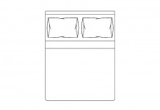 Double Bed top view | FREE AUTOCAD BLOCKS