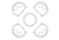 Armchairs & table set-up top view | FREE AUTOCAD BLOCKS