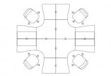 Cubicle Set-up top view | FREE AUTOCAD BLOCKS