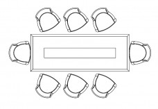 Chairs & Dining table set-up top view | FREE AUTOCAD BLOCKS