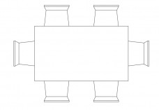 Chairs & Dining table set-up top view | FREE AUTOCAD BLOCKS