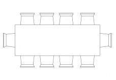 Chairs & Dining table set-up top view | FREE AUTOCAD BLOCKS