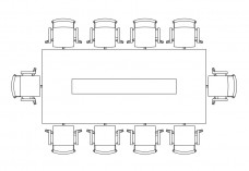 Chairs & Meeting table set-up top view | FREE AUTOCAD BLOCKS