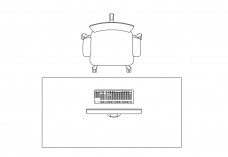 Office Desk set-up top view | FREE AUTOCAD BLOCKS