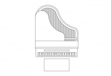 Piano top view | FREE AUTOCAD BLOCKS