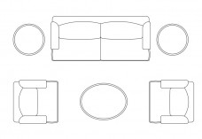 Living room set-up top view | FREE AUTOCAD BLOCKS