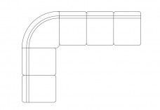 L-shape sofa top view | FREE AUTOCAD BLOCKS