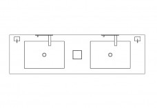 Double Sink top view | FREE AUTOCAD BLOCKS