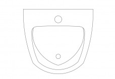 Urinal top view | FREE AUTOCAD BLOCKS