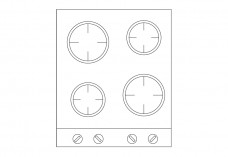 Multiple Hob top view | FREE AUTOCAD BLOCKS