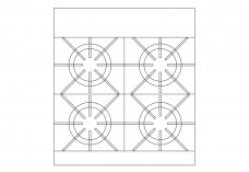 Multiple Hob top view | FREE AUTOCAD BLOCKS