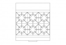 Multiple Hob top view | FREE AUTOCAD BLOCKS