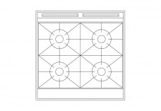 Multiple Hob top view | FREE AUTOCAD BLOCKS