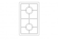 Multiple Hob top view | FREE AUTOCAD BLOCKS