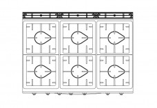 Multiple Hob top view | FREE AUTOCAD BLOCKS