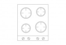 Multiple Hob top view | FREE AUTOCAD BLOCKS