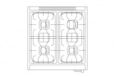 Multiple Hob top view | FREE AUTOCAD BLOCKS