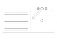 Single Kitchen Sink top view | FREE AUTOCAD BLOCKS