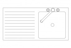 Single Kitchen Sink top view | FREE AUTOCAD BLOCKS