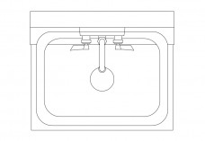 Single Kitchen Sink top view | FREE AUTOCAD BLOCKS