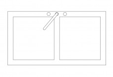 Double Kitchen Sink top view | FREE AUTOCAD BLOCKS