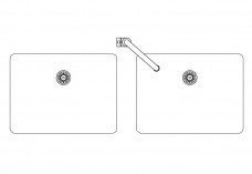 Double Kitchen Sink top view | FREE AUTOCAD BLOCKS