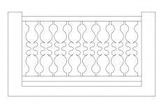 Straight Railing elevation | FREE AUTOCAD BLOCKS