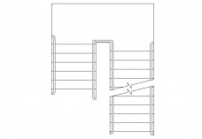 U-shape Staircase top view | FREE AUTOCAD BLOCKS