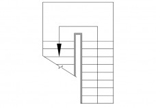 U-shape Staircase top view | FREE AUTOCAD BLOCKS