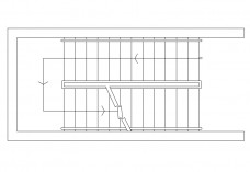 U-shape Staircase top view | FREE AUTOCAD BLOCKS