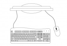 Computer Set-up elevation | FREE AUTOCAD BLOCKS