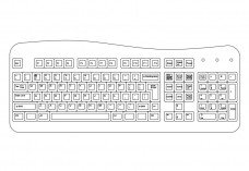 Keyboard top view | FREE AUTOCAD BLOCKS