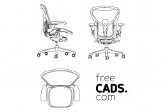 Office Chair views | FREE AUTOCAD BLOCKS