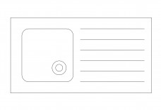 Single Kitchen Sink top view | FREE AUTOCAD BLOCKS