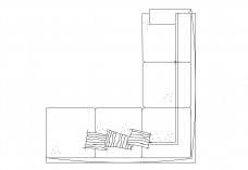 L-shape sofa top view | FREE AUTOCAD BLOCKS