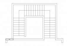 U-shape Staircase top view | FREE AUTOCAD BLOCKS