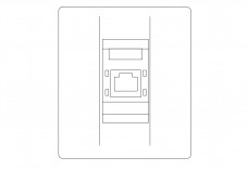 Single data socket elevation | FREE AUTOCAD BLOCKS