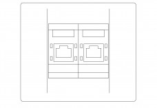 Double data socket elevation | FREE AUTOCAD BLOCKS