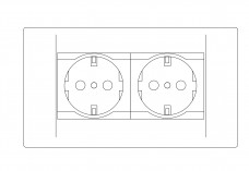 Double socket elevation | FREE AUTOCAD BLOCKS