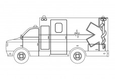 Ambulance Side view | FREE AUTOCAD BLOCKS