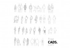 Sketched Silhouettes | FREE AUTOCAD BLOCKS