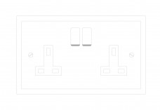 Double socket elevation | FREE AUTOCAD BLOCKS